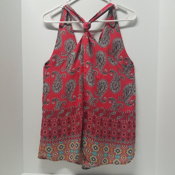 KUT from the Kloth Boho Paisley Cascade Ruffle Tank Top - Picture 3 of 16